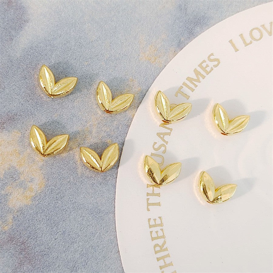 Alloy Wheat Ear Spacer Beads 7mm 100pcs Tibetan Silver and Gold Tone 7