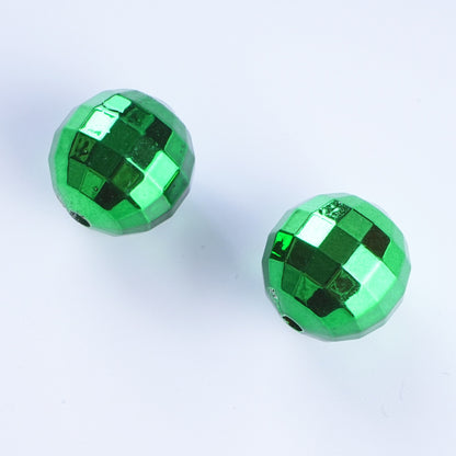 Plating Metal Faceted Acrylic Beads 10-16mm Earth Colors 100pcs 9