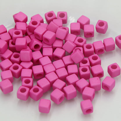 Square Acrylic Beads 7mm Large Hole Chunky Mixed Colors 100pcs 10