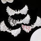 Angel Crown Wing Alloy Rhinestone Beads 25x53mm Detailed 4pcs