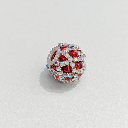 Rhinestone Bubblegum Beads 18mm Chain Enlaced Mixed Colors 4pcs 12