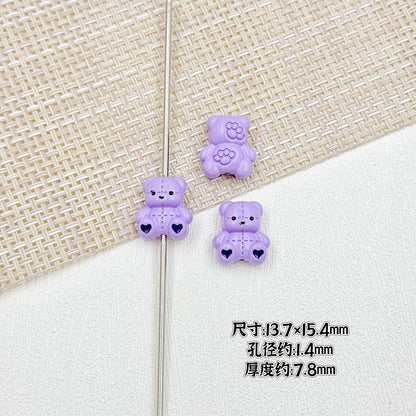 Bear and Honeypot Metal Beads 13mm Hand-Painted Colorful 10pcs 9