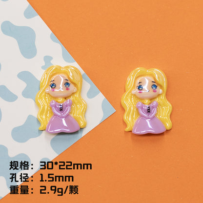 Elegant Resin Princess Series Resin Beads Glossy Pastel 10pcs 8