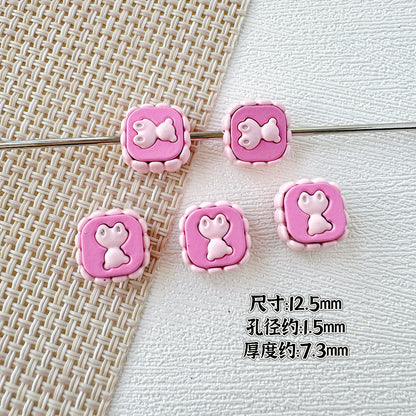 Star Shaped Metal Beads Adorable Painted Animals Glossy Alloy 10pcs 16