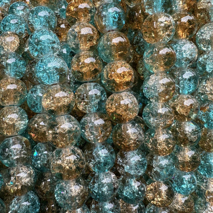 Crackle Glass Beads Round 8mm Dual Color Explosion 10 Strands 21