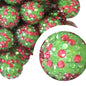 Rhinestone Bubblegum Beads 10-22mm Christmas Red Green Dotted 5pcs