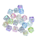 Transparent Irregular Faceted Acrylic Square Beads 12mm UV Plating 100pcs 5