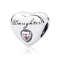 Heart Metal Beads Polished Silver Tone Large Hole 1pc 4