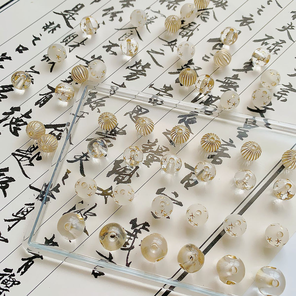 Transparent Love Star Acrylic Beads 8-11mm Gilded Vintage 100pcs 4