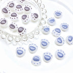 Lampwork Glass Beads Cat Claw 12mm Glossy White Paws 20pcs 2