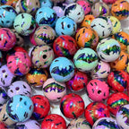 UV Plating Bat Acrylic Beads 16mm Halloween Colorful Printed 100pcs