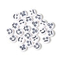 Cartoon Emoticon Flat Round Acrylic Beads 7x3.5mm Colorful 100pcs 14