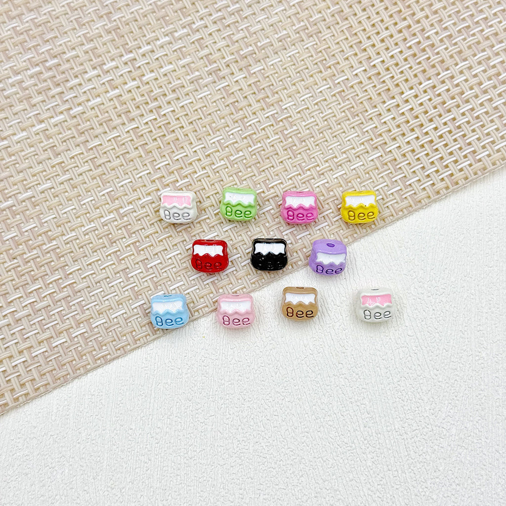 Bear and Honeypot Metal Beads 13mm Hand-Painted Colorful 10pcs 25