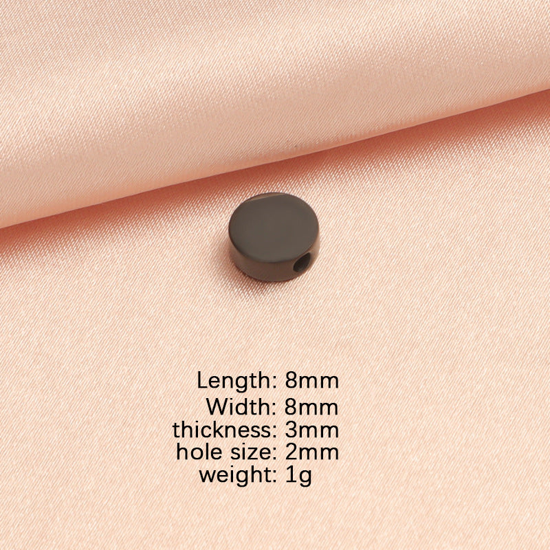 Stainless Steel Disc Metal Beads 8mm Polished Mirror Surface 10pcs 9