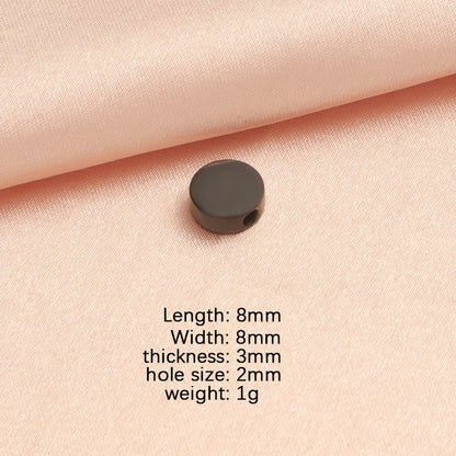 Stainless Steel Disc Metal Beads 8mm Polished Mirror Surface 10pcs 9