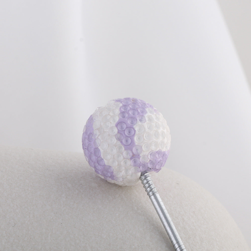 Rhinestone Round Clay Beads 16mm Golf Pattern Bubblegum 10pcs 6