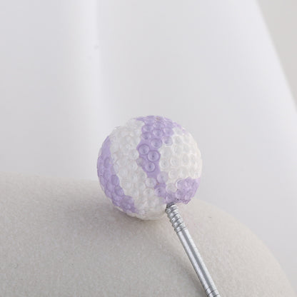 Rhinestone Round Clay Beads 16mm Golf Pattern Bubblegum 10pcs 6