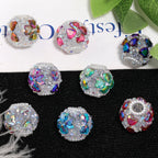 Embellished Bubblegum Beads 19mm Heart-Leaf Clover Rhinestone Wrapped 10pcs 3