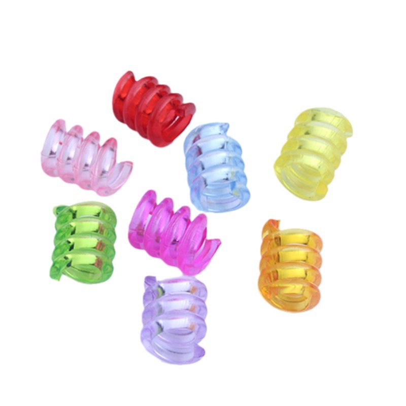 Spring Shaped Acrylic Beads 12x18mm Colorful Transparent Plastic 100pcs 4