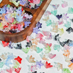 Gradient Five-Petal Flower Glass Beads 10x12mm Translucent Mixed Colors 50pcs 2