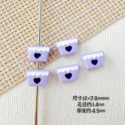 Baking Painted Teddy Bear and Flowerpot Metal Beads 15mm 10pcs 20