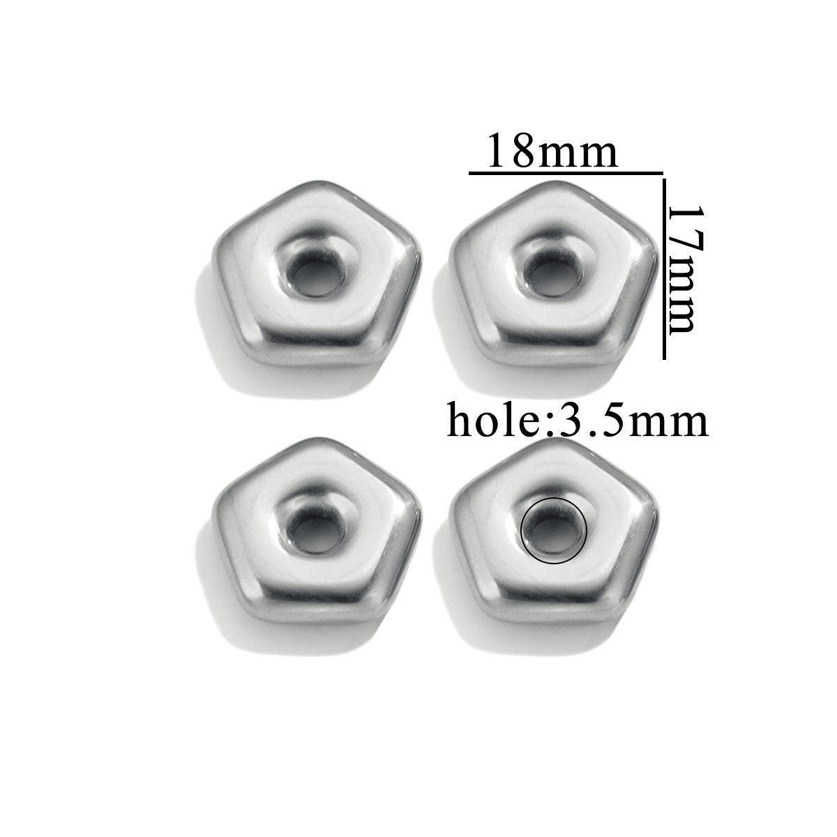 Stainless Steel Geometric Spacer Beads 5pcs 20