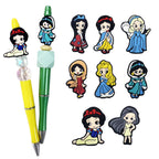 Silicone Focal Beads Cartoon Princess Sitting Pose 20pcs