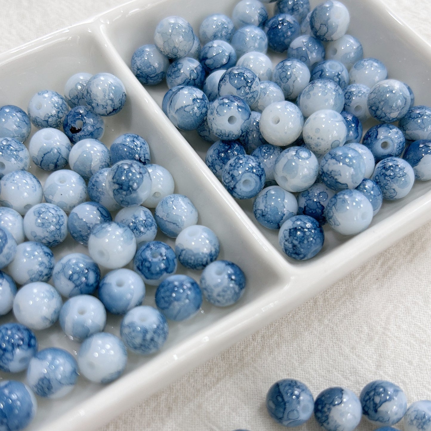 Czech Glass Beads Round 8mm Ink Painting Gradient Pastel 100pcs 6