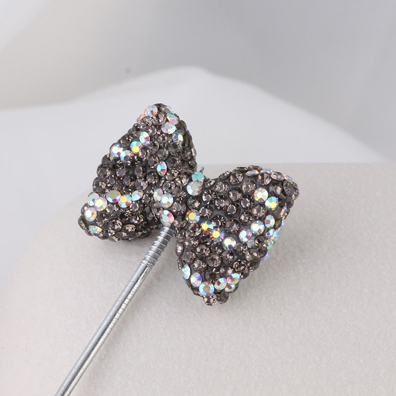 Rhinestone Bow Clay Beads 30mm Full Covered 5pcs 3