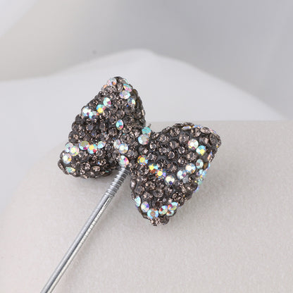 Rhinestone Bow Clay Beads 30mm Full Covered 5pcs 3