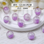 Clear Tulip Resin Beads 16mm Round Translucent Sparkle 10pcs 3