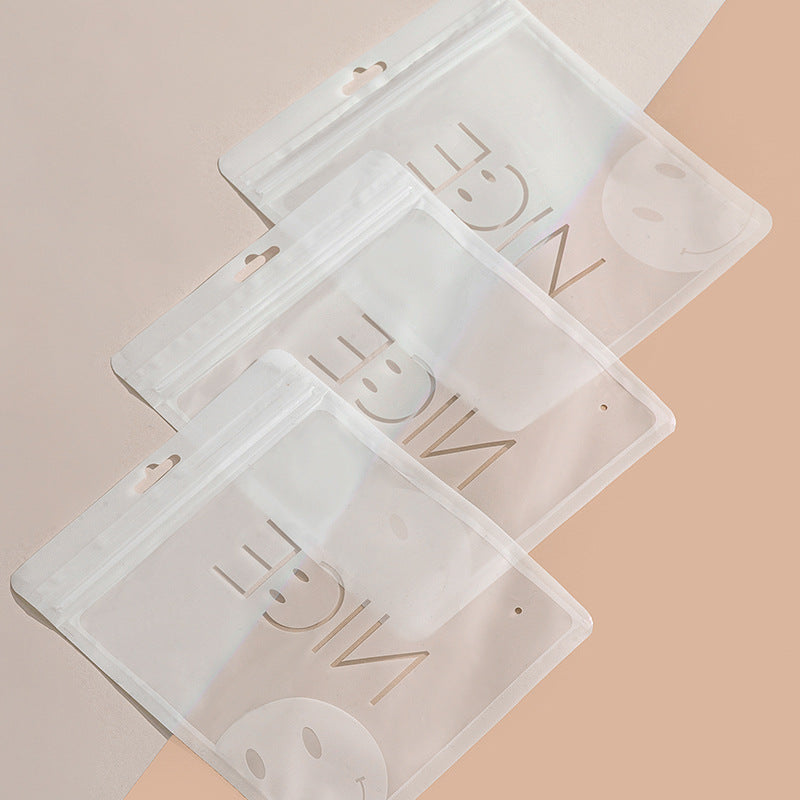 CPP Zip Lock Bags Clear Smiley Face with Hang Hole 16x19cm 10pcs
