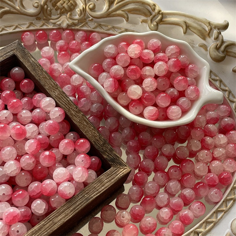 Crackle Round Glass Beads 10mm Imitation White Jade 100pcs 2