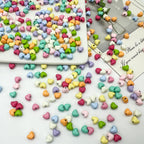 Heart Metal Beads 6mm Puffy Glossy Pastel Colors 50pcs 2