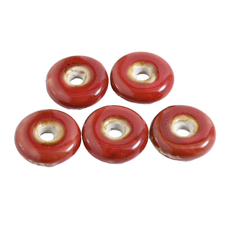 Ceramic Round Spacer Beads 20mm Antique Fambe Glaze 20pcs 5