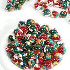 Hand Painted Christmas Socks Acrylic Beads 16.7*15mm Colorful 10pcs 5
