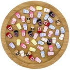 Baking Painted Metal Beads 14mm Milk Tea Mini Cup Design 10pcs 5