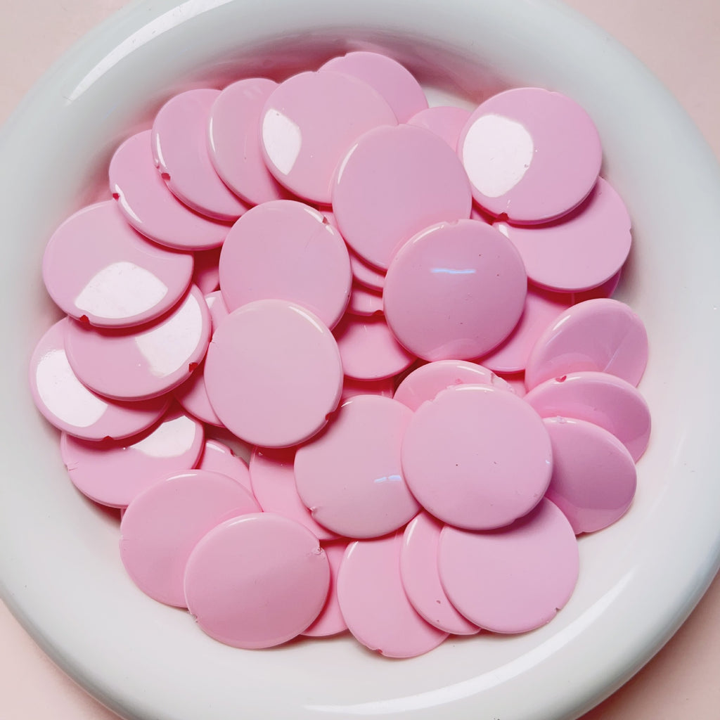 Painted Disc Acrylic Beads 25mm Macaroon Baking Pastel Mixed 10pcs 2
