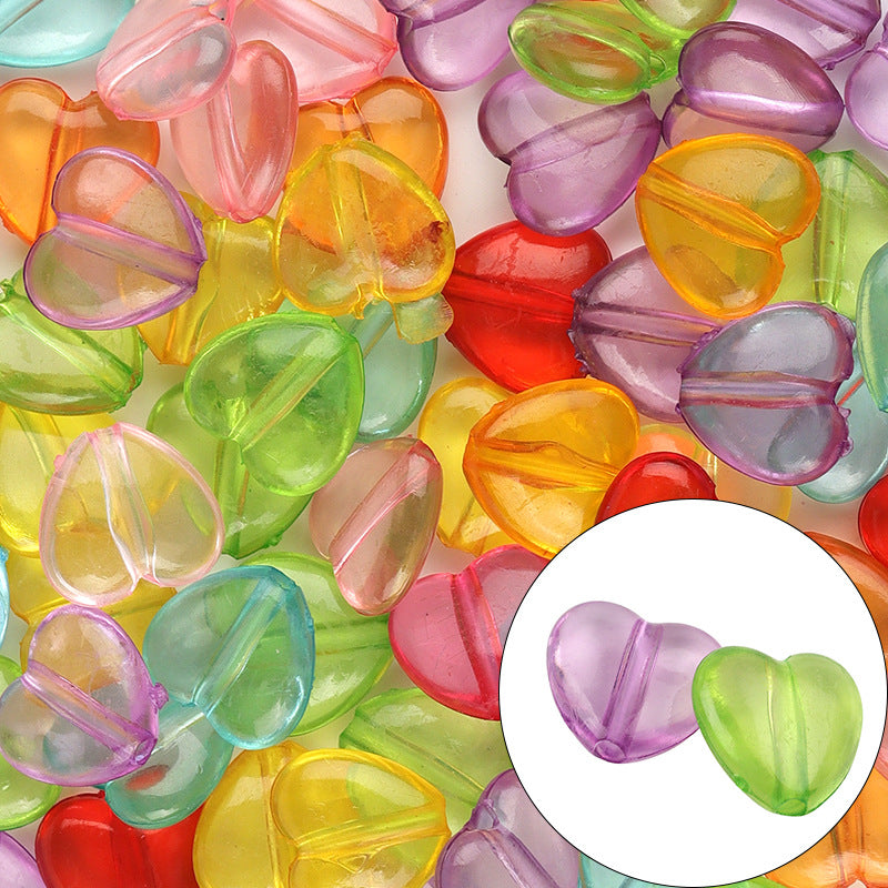 Transparent Flower Heart Four-Leaf Clover Acrylic Beads 10-12.5mm 50pcs