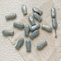 Vintage Gilded Fish Lampwork Glass Beads 7x15mm Pastel Metallic Speckled 10pcs 6