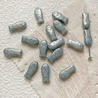 Vintage Gilded Fish Lampwork Glass Beads 7x15mm Pastel Metallic Speckled 10pcs 6