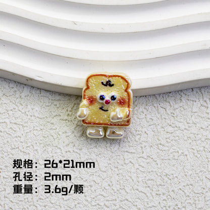 Plating Personified Food Resin Beads Glossy Mixed Colors 20pcs 7