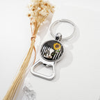 Metal Sunflower Bottle Opener Keychain Floral Design 2