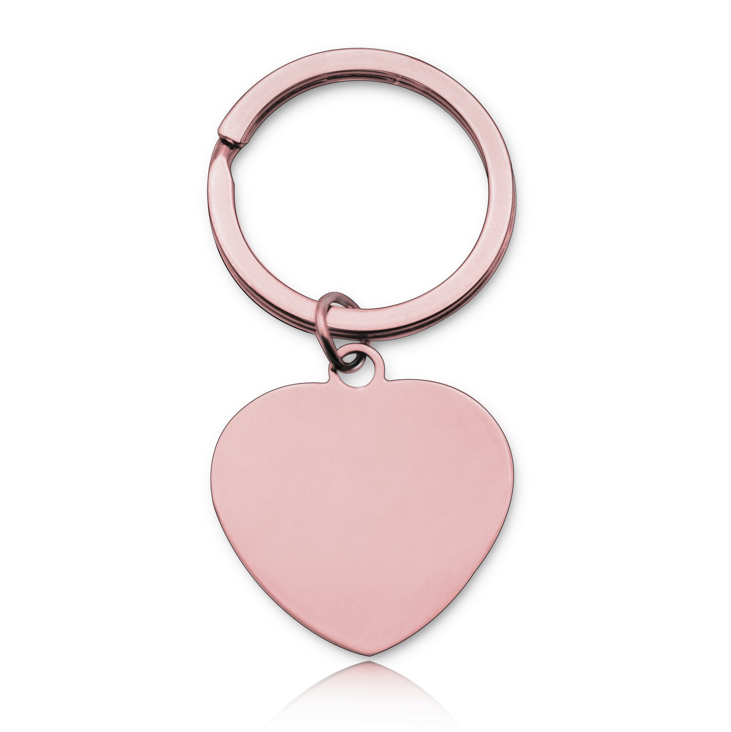Stainless Steel Blank Heart Keychain Smooth Polished Metal Charm 9