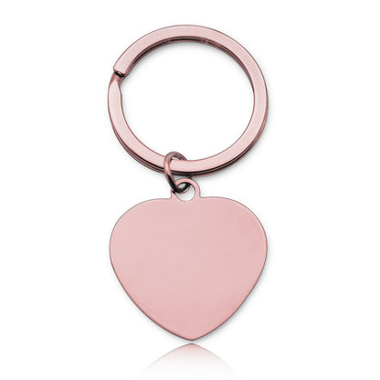 Stainless Steel Blank Heart Keychain Smooth Polished Metal Charm 9