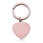 Stainless Steel Blank Heart Keychain Smooth Polished Metal Charm 9