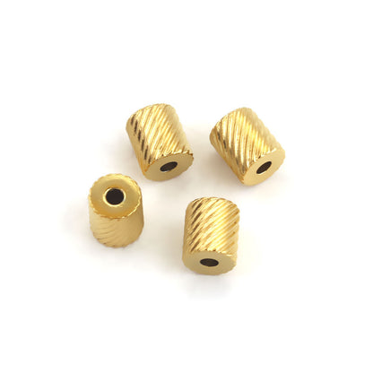 Stainless Steel Tube Metal Beads Patterned 6x7mm and 8mm 20pcs 3