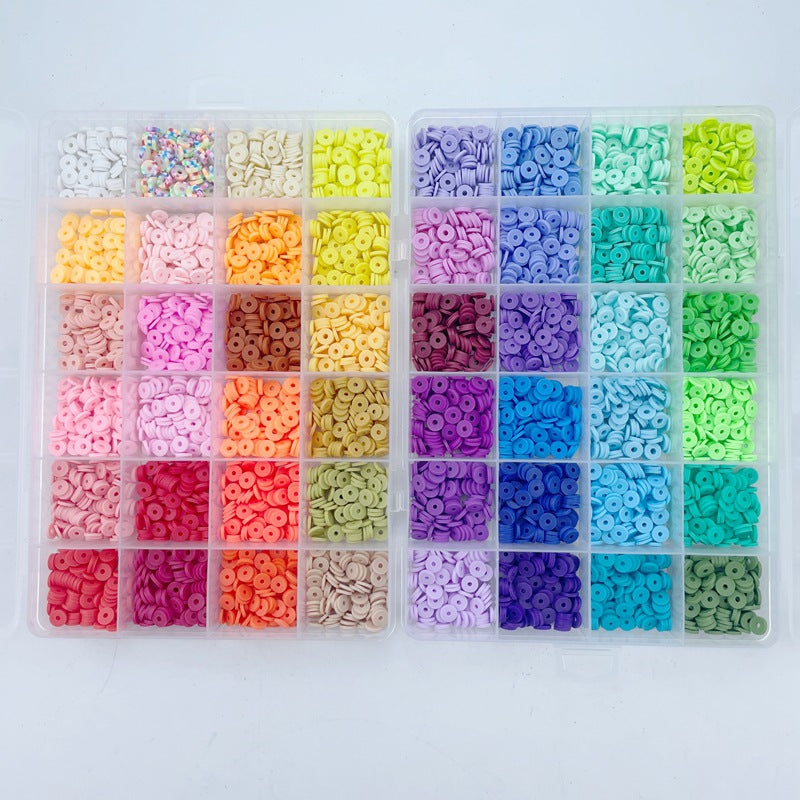Heishi Clay Beads 6mm Matte 48 Color Mixed with Star Square Accents 4800pcs 4