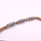 Tibetan Tube Metal Beads 9mm 26mm Antique Silver Pattern Zinc Alloy 50pcs 2