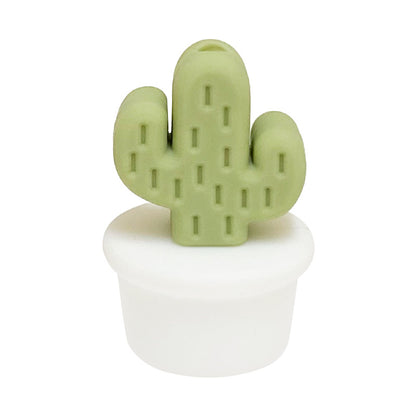 Silicone 3D Focal Beads Flowerpot Cactus Textured Vibrant Pots 20pcs 23